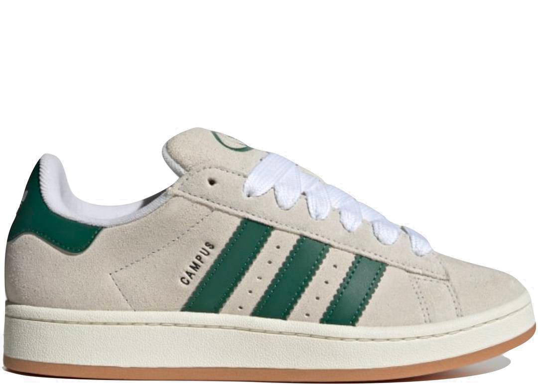 Adidas Campus 00s Crystal White Dark Green - PLUGSNEAKRS