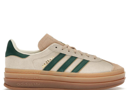 Adidas Gazelle Bold Magic Beige Collegiate Green - PLUGSNEAKRS