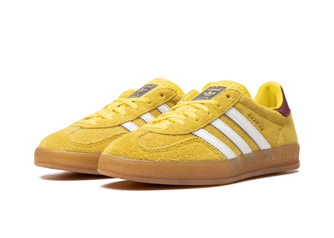 Adidas Gazelle Indoor Bright Yellow Collegiate Burgundy - PLUGSNEAKRS