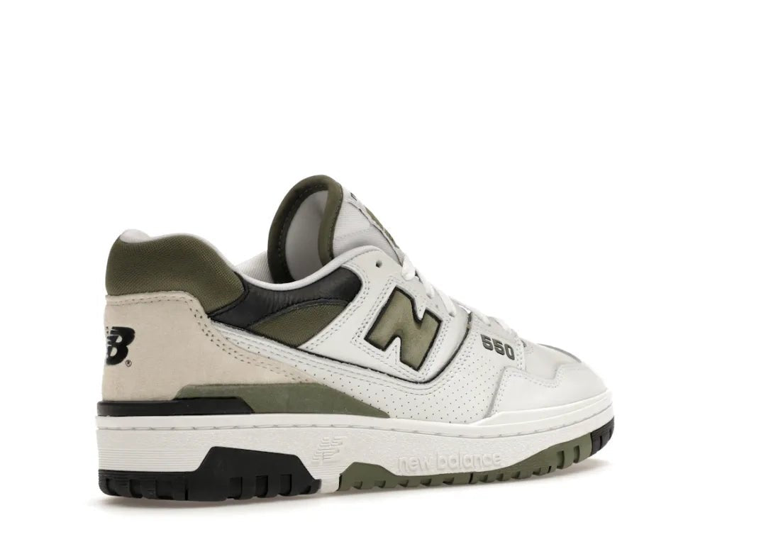 New Balance 550 White Dark Olivine - PLUGSNEAKRS