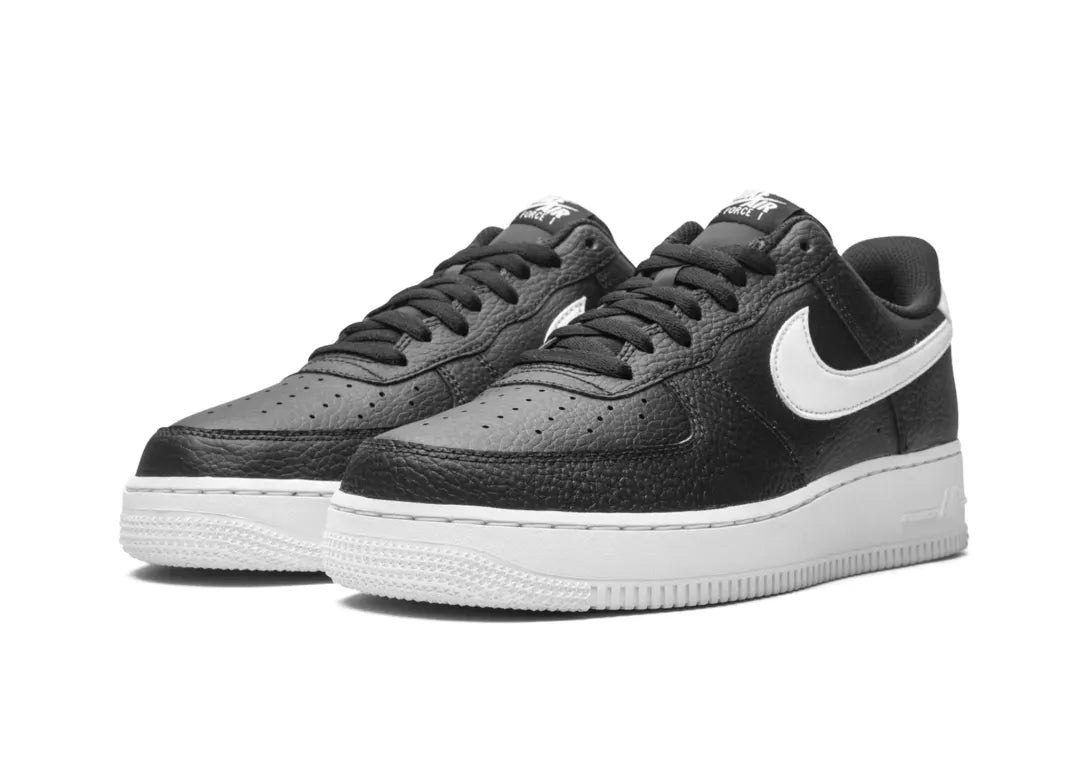 Nike Air Force 1 Low '07 Black White Pebbled Leather - PLUGSNEAKRS