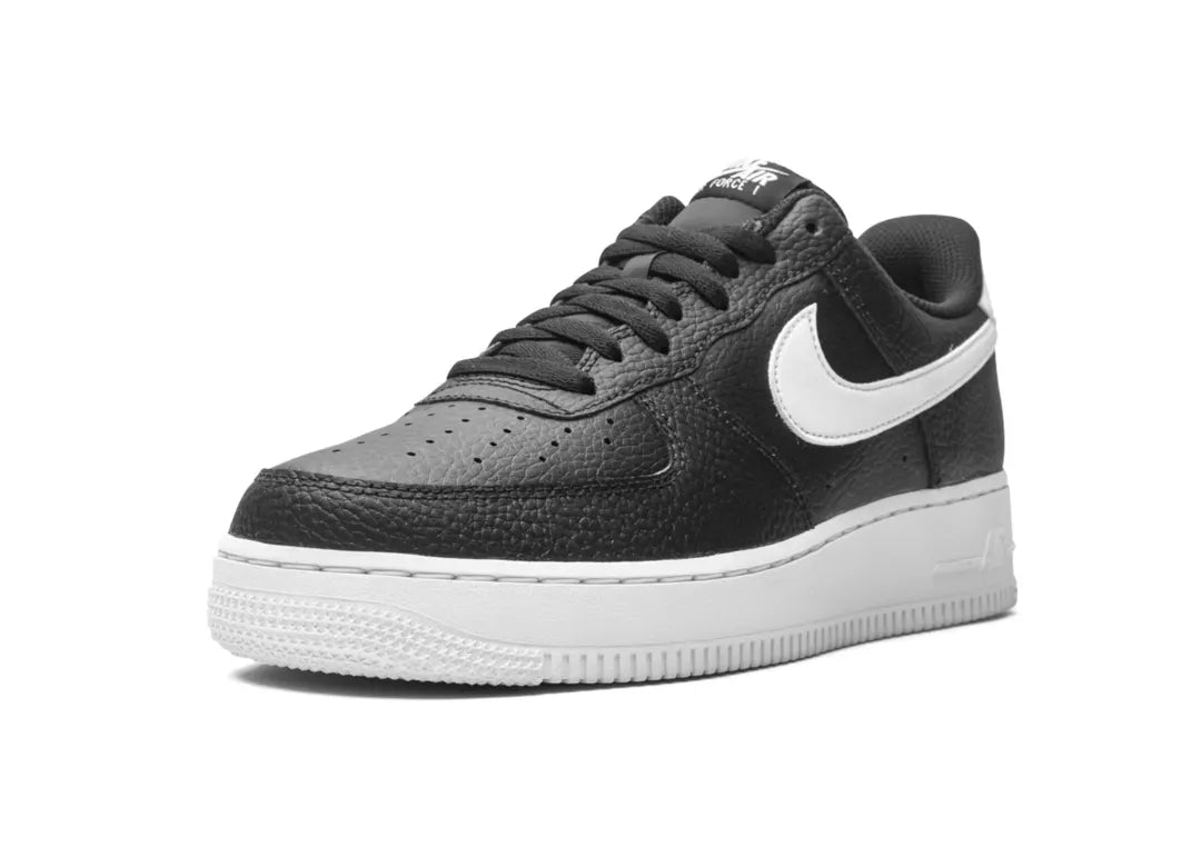 Nike Air Force 1 Low '07 Black White Pebbled Leather - PLUGSNEAKRS