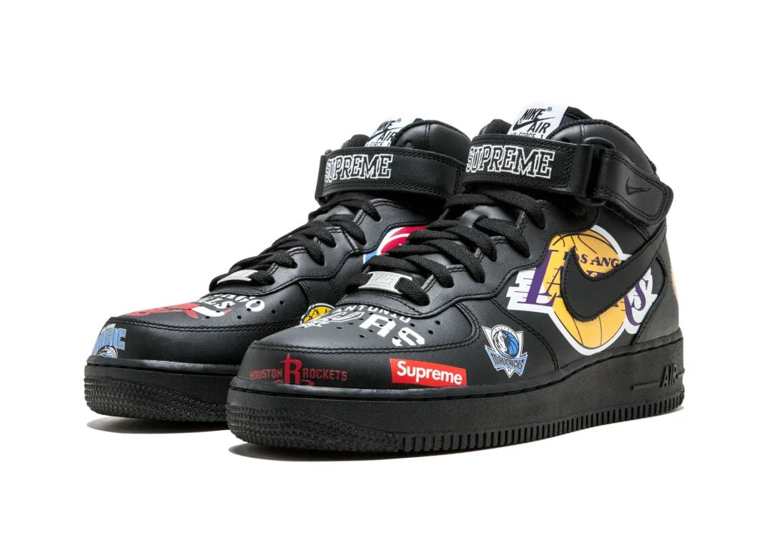 Nike Air Force 1 Mid Supreme NBA Black - PLUGSNEAKRS