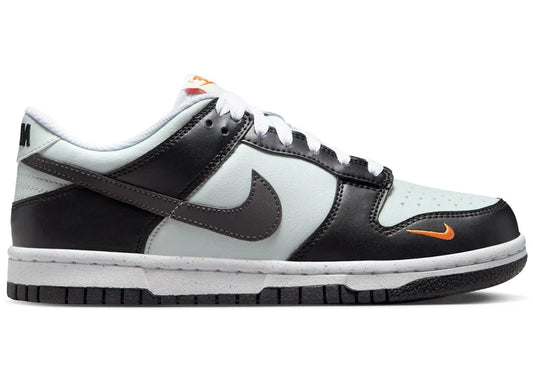 Nike Dunk Low Black Bright Mandarin Mini Swoosh (GS)